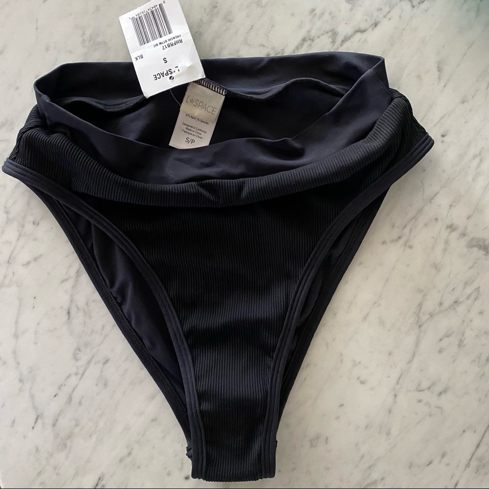 L*SPACE NWT Small Frenchi Bitsy Bikini Bottom in Black